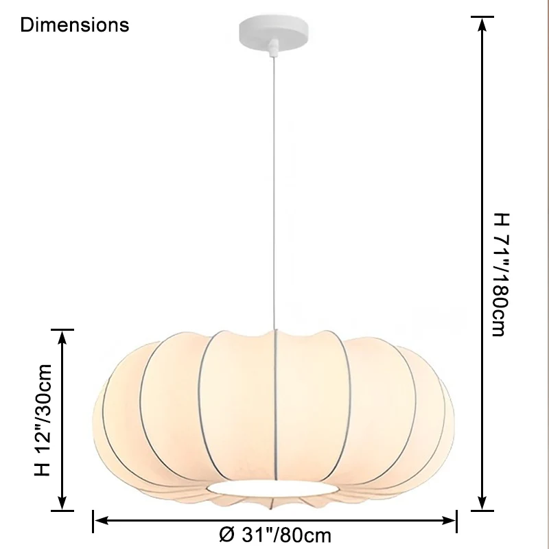 WOMO Pumpkin Silk Pendant Light-WM2968 - Image 14