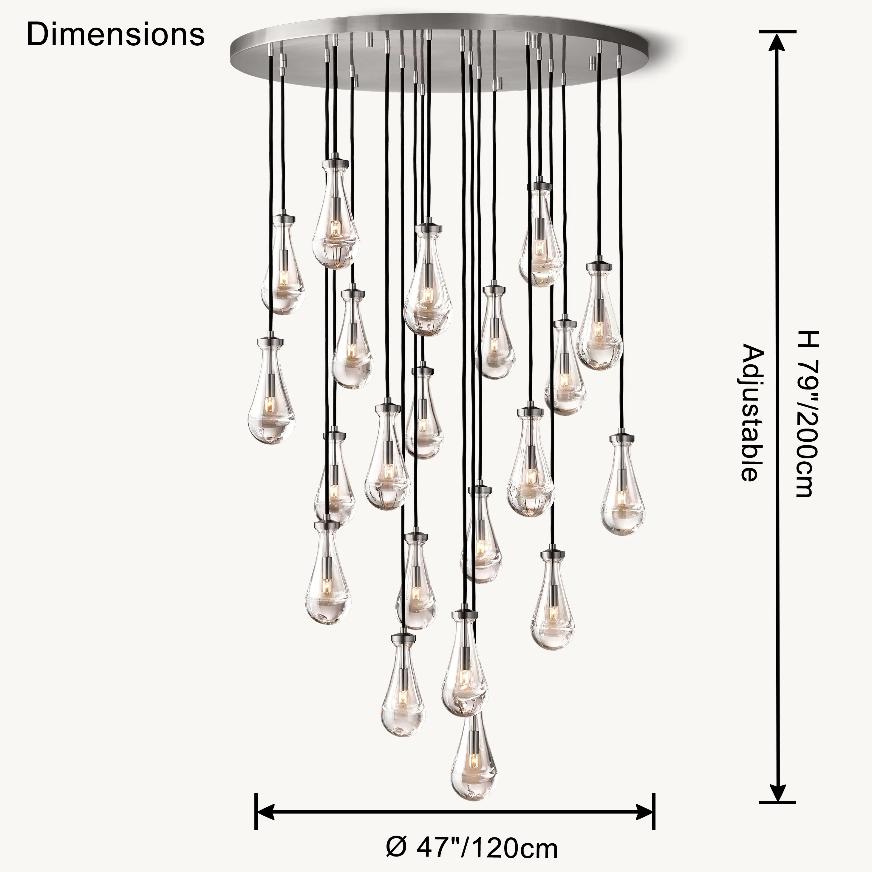 WOMO Raindrop Glass Chandelier-WM2809 - Image 38