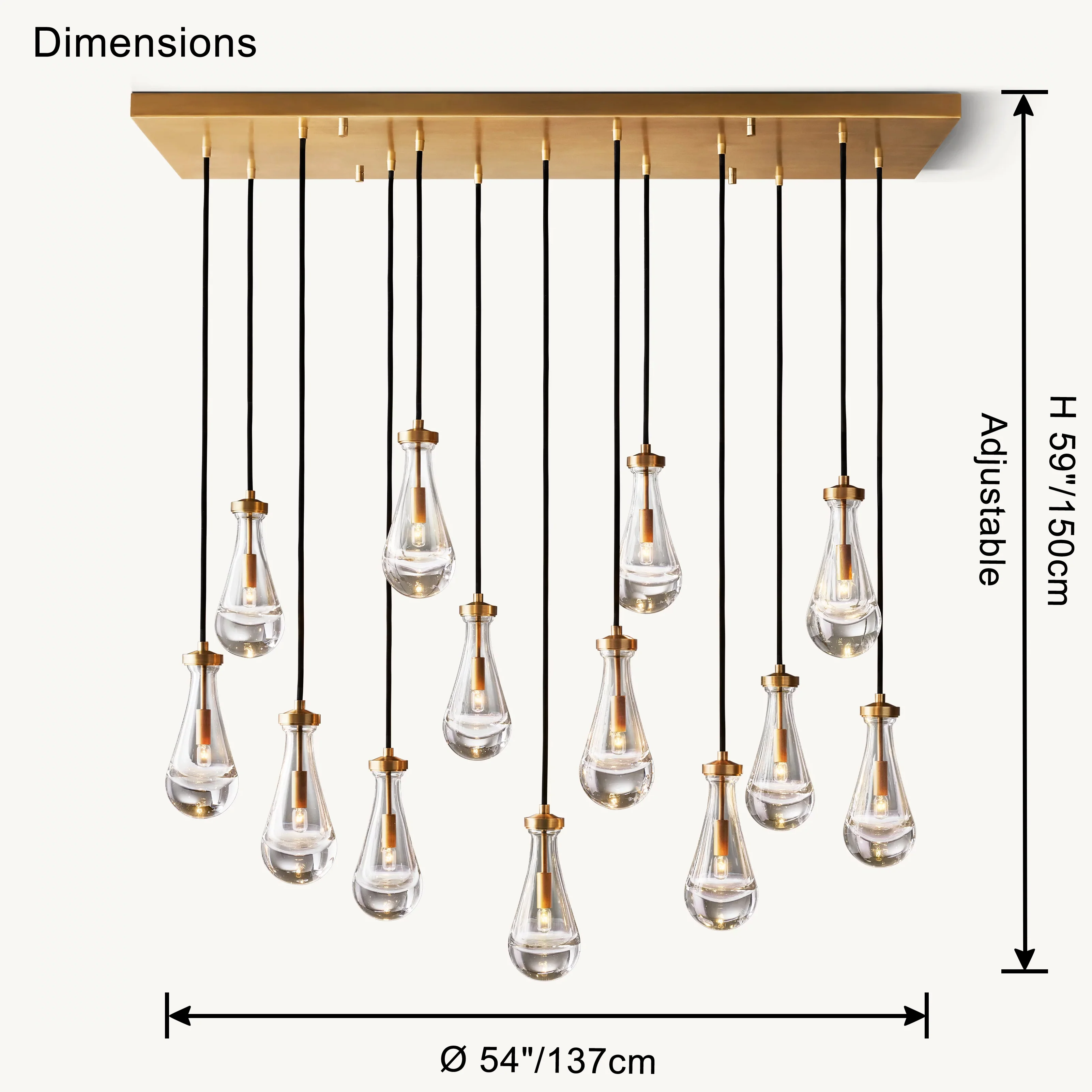 WOMO Raindrop Glass Chandelier-WM2810 - Image 11