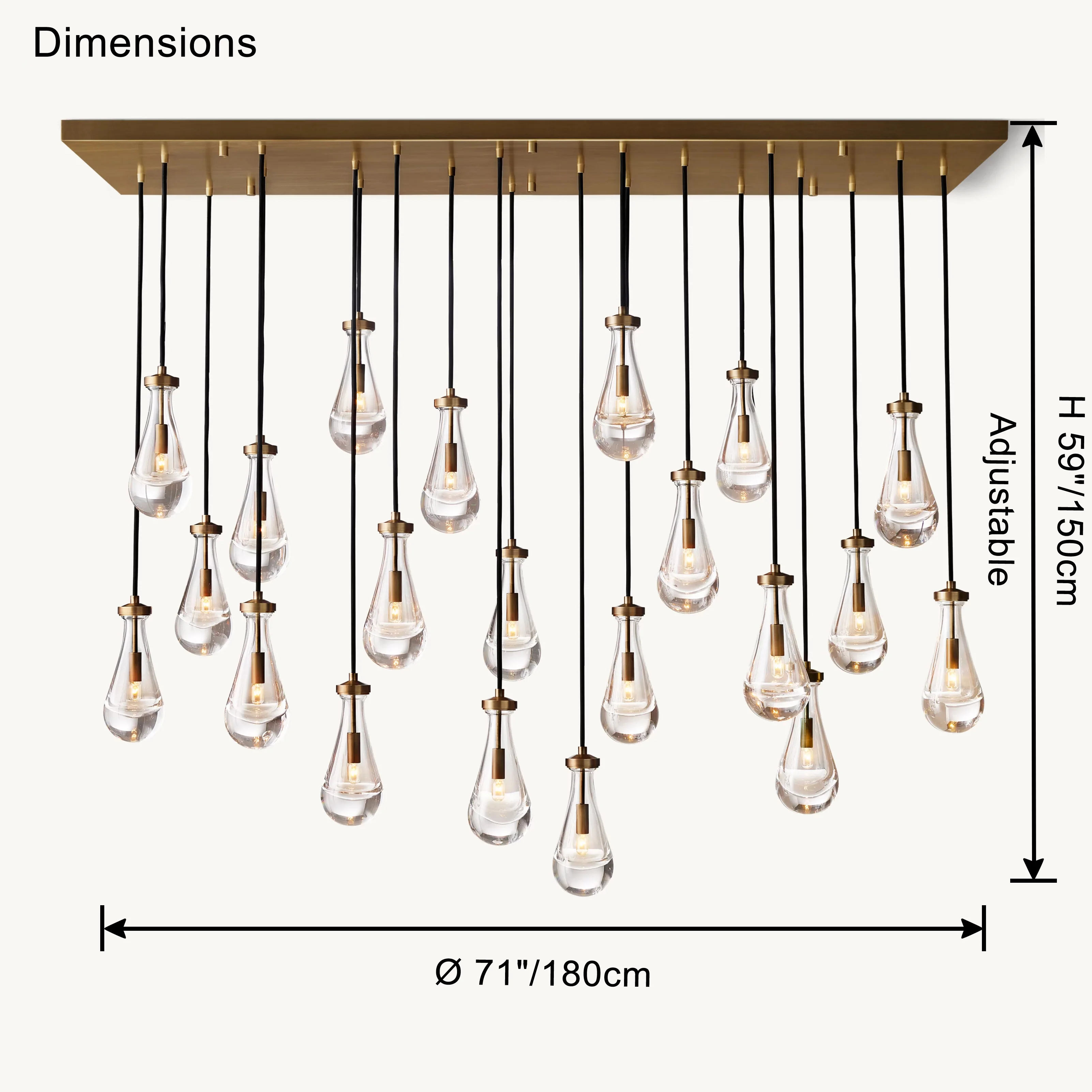 WOMO Raindrop Glass Chandelier-WM2810 - Image 13