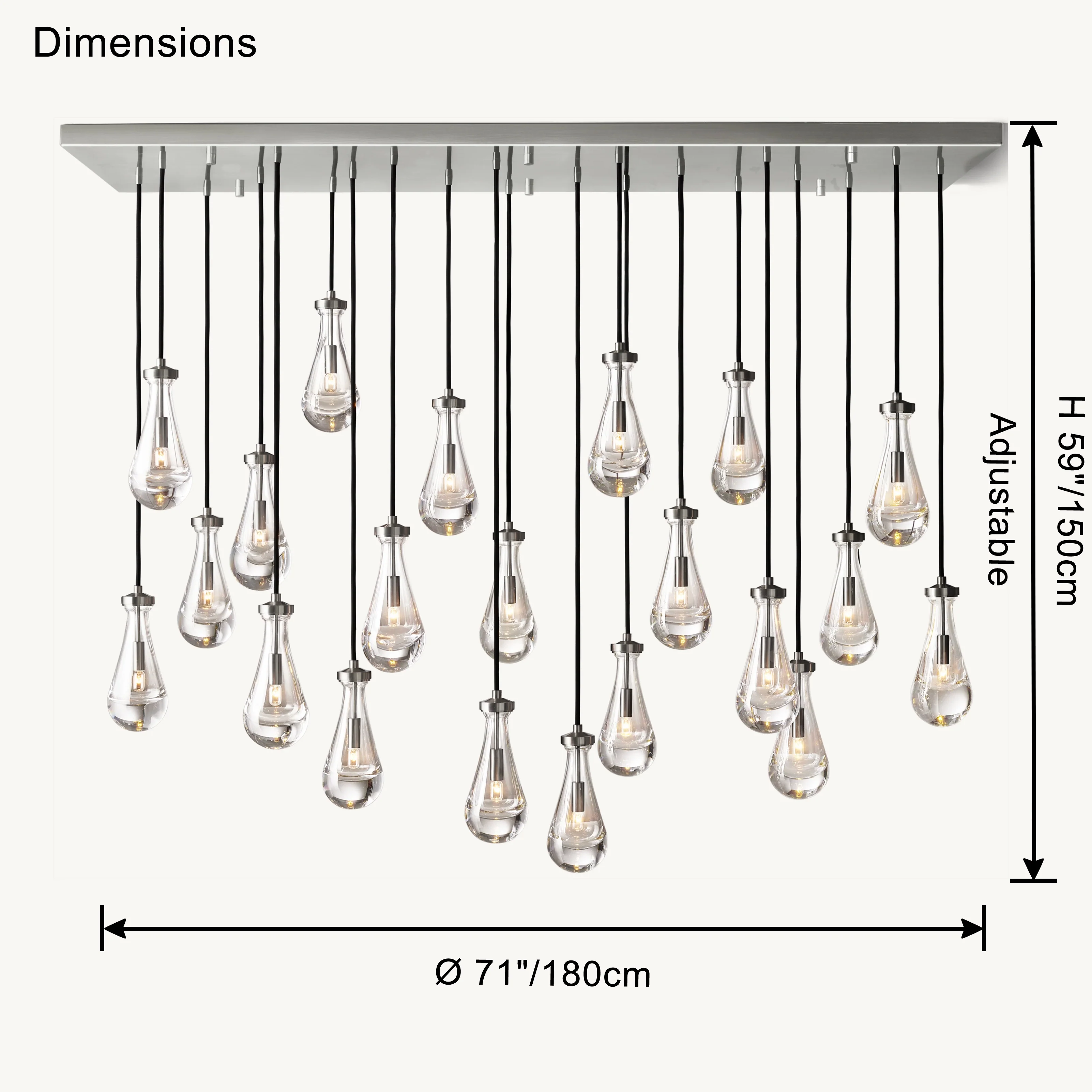 WOMO Raindrop Glass Chandelier-WM2810 - Image 17
