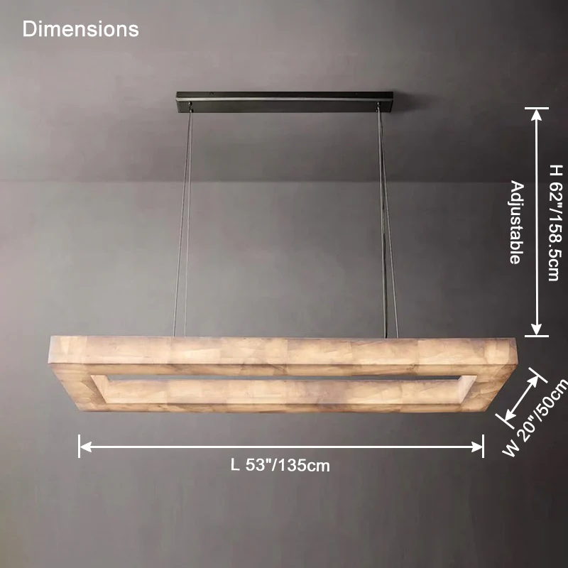 WOMO Rectangle Alabaster Chandelier-WM2822 - Image 15