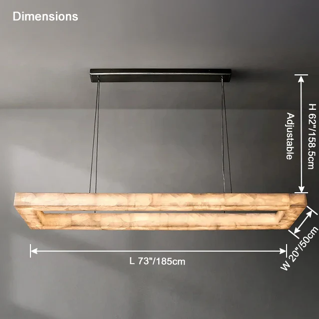 WOMO Rectangle Alabaster Chandelier-WM2822 - Image 17