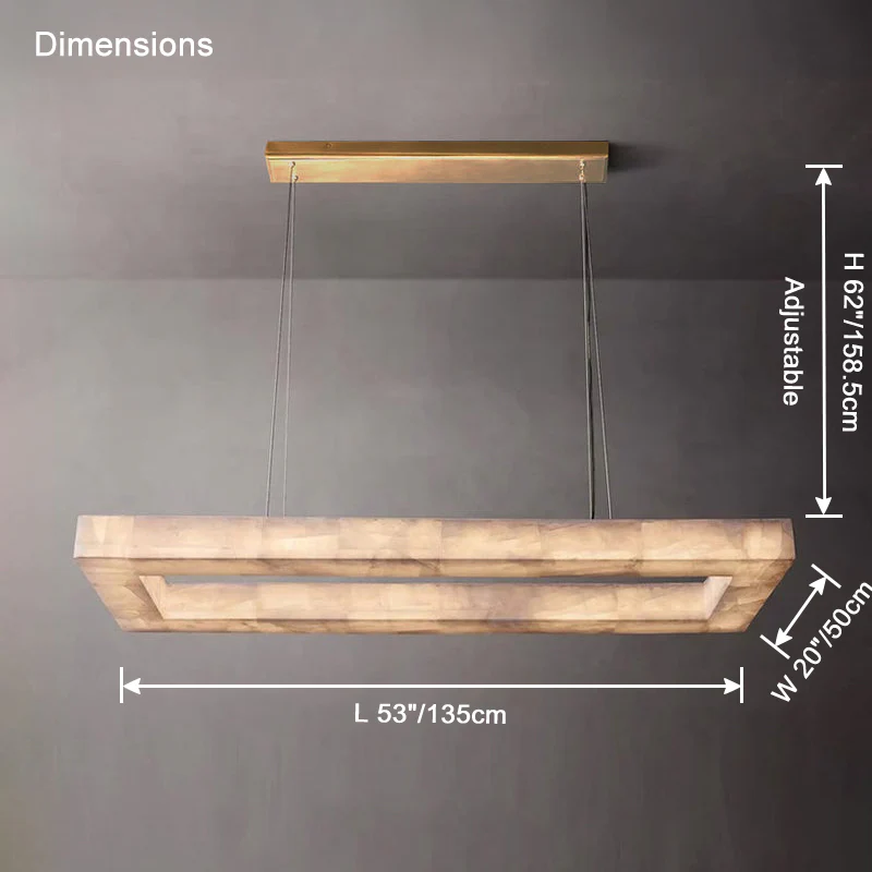 WOMO Rectangle Alabaster Chandelier-WM2822 - Image 19
