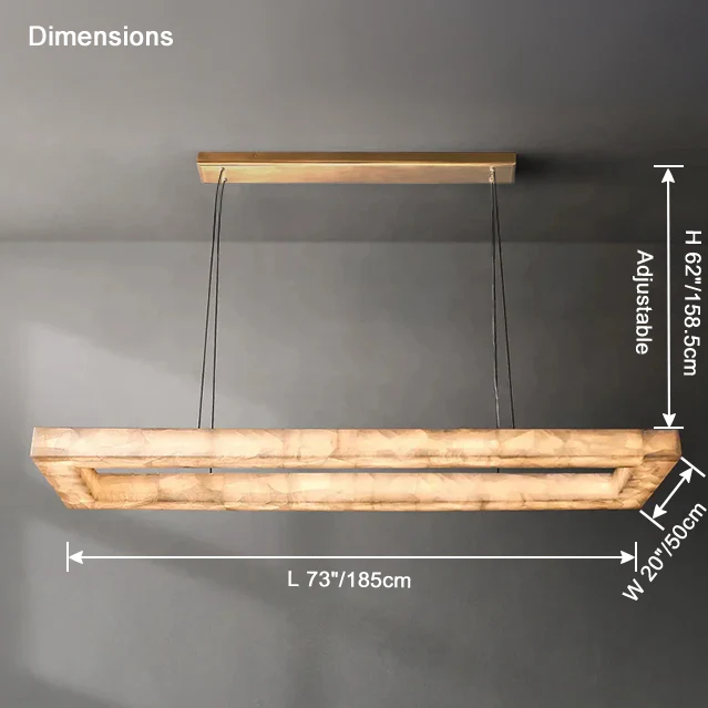 WOMO Rectangle Alabaster Chandelier-WM2822 - Image 21