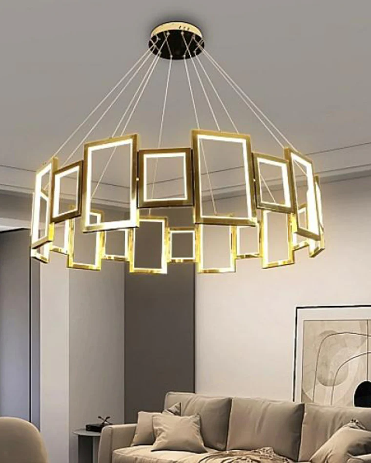 WOMO Rectangular Led Round Chandelier-WM2778 - Image 11
