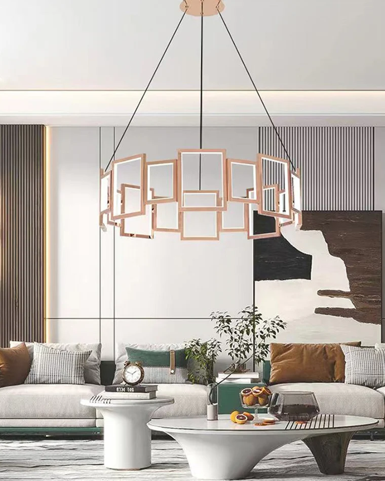 WOMO Rectangular Led Round Chandelier-WM2778 - Image 12