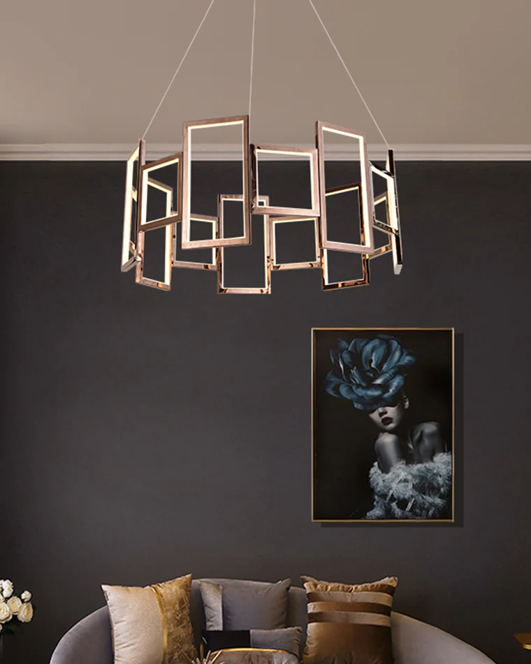 WOMO Rectangular Led Round Chandelier-WM2778 - Image 13