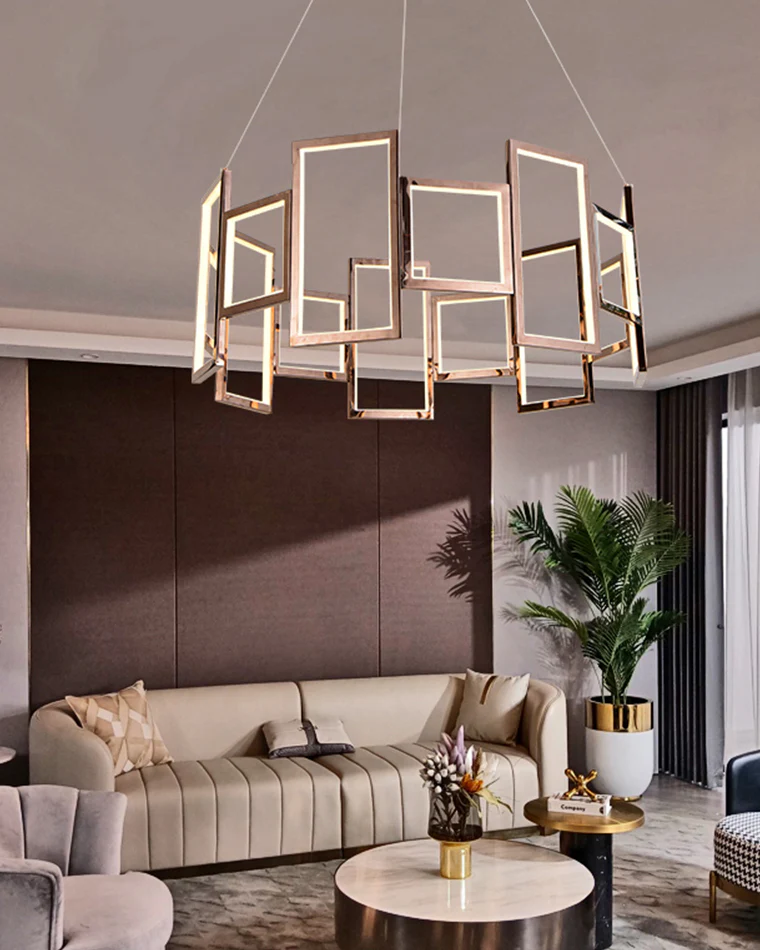 WOMO Rectangular Led Round Chandelier-WM2778 - Image 15