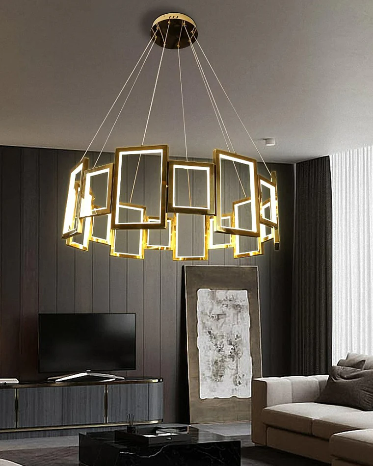 WOMO Rectangular Led Round Chandelier-WM2778 - Image 2
