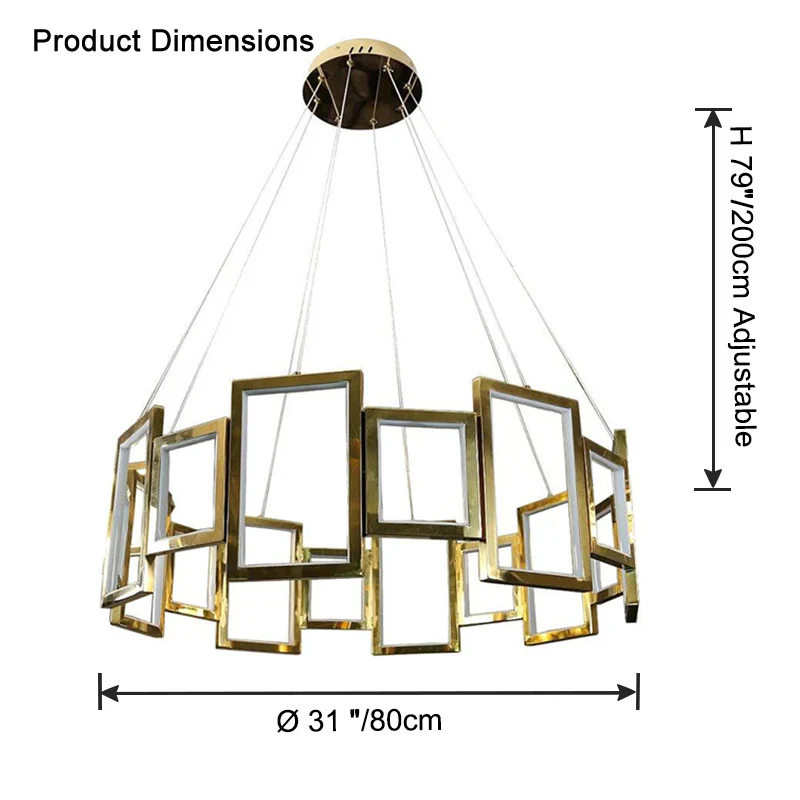 WOMO Rectangular Led Round Chandelier-WM2778 - Image 25