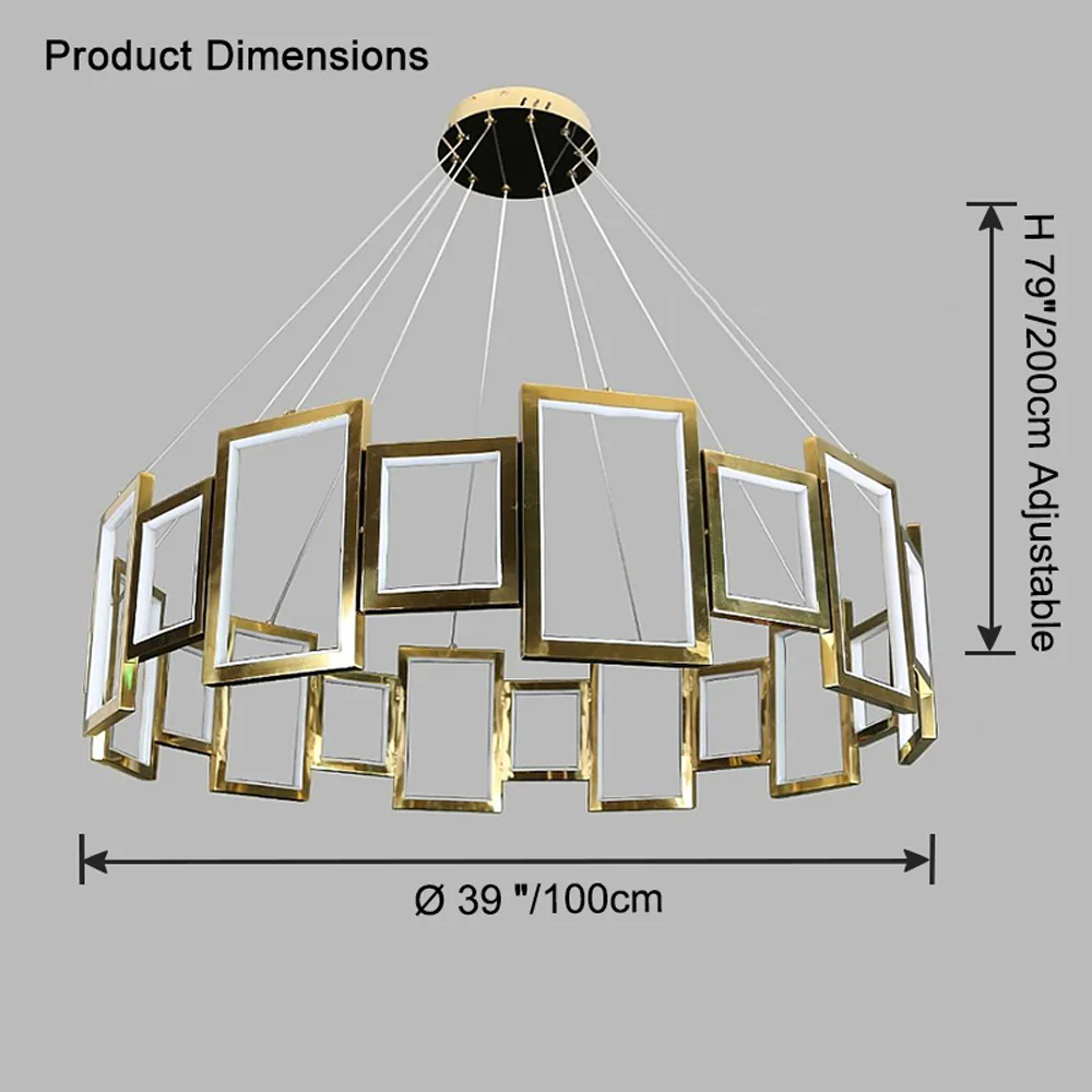 WOMO Rectangular Led Round Chandelier-WM2778 - Image 27