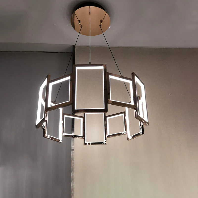 WOMO Rectangular Led Round Chandelier-WM2778 - Image 28