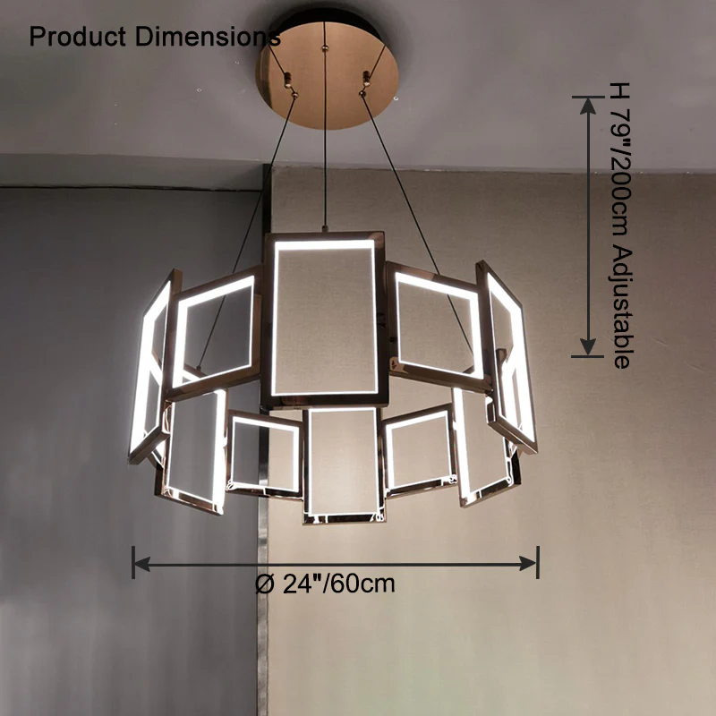 WOMO Rectangular Led Round Chandelier-WM2778 - Image 29