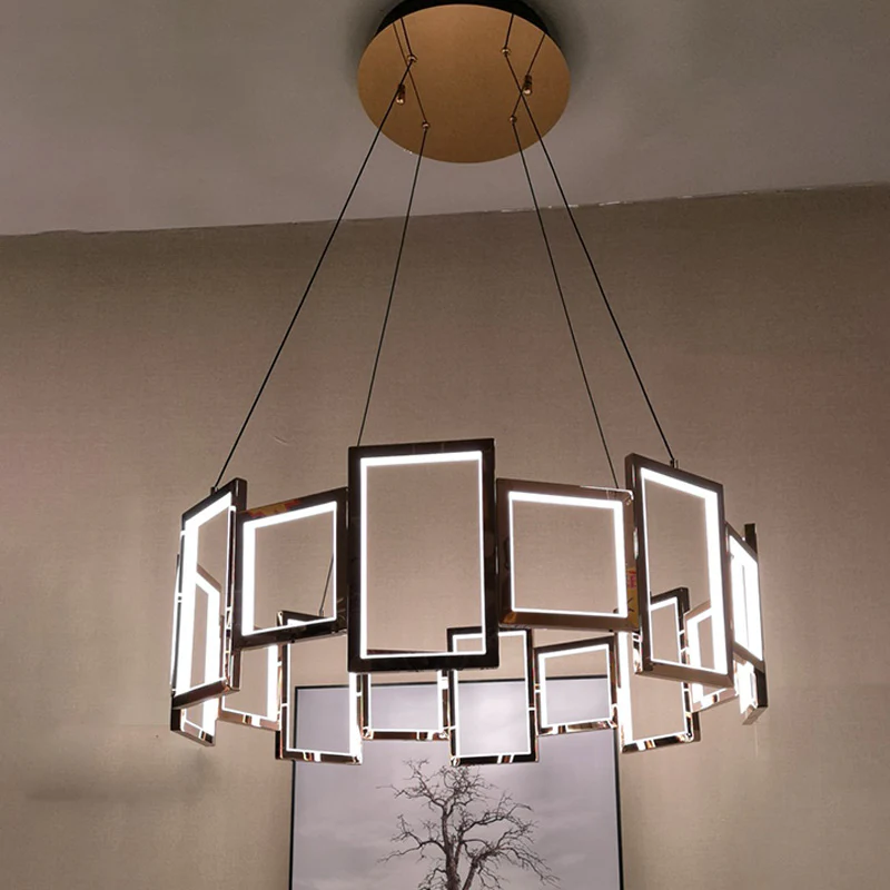 WOMO Rectangular Led Round Chandelier-WM2778 - Image 30