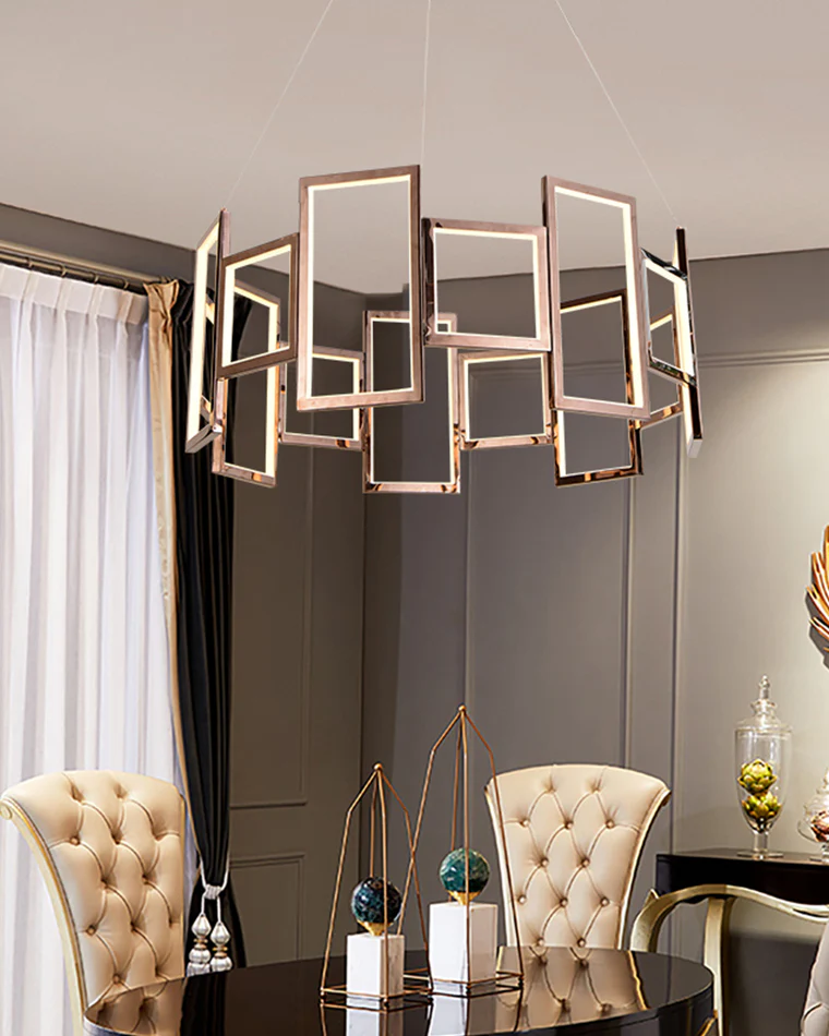 WOMO Rectangular Led Round Chandelier-WM2778 - Image 4