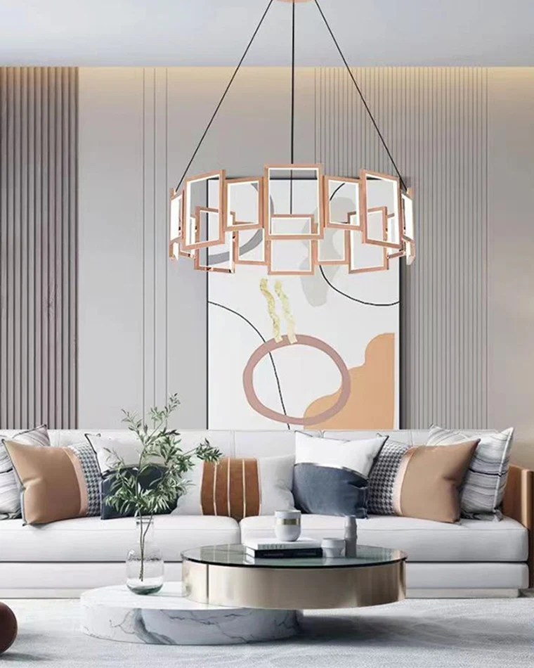 WOMO Rectangular Led Round Chandelier-WM2778 - Image 5