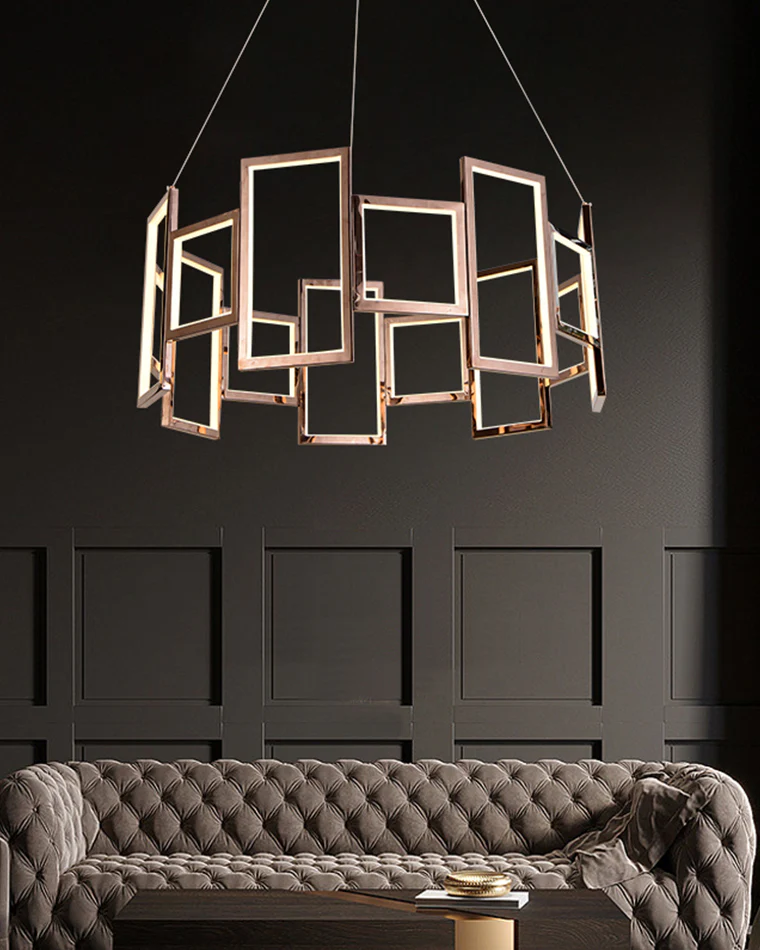 WOMO Rectangular Led Round Chandelier-WM2778 - Image 6