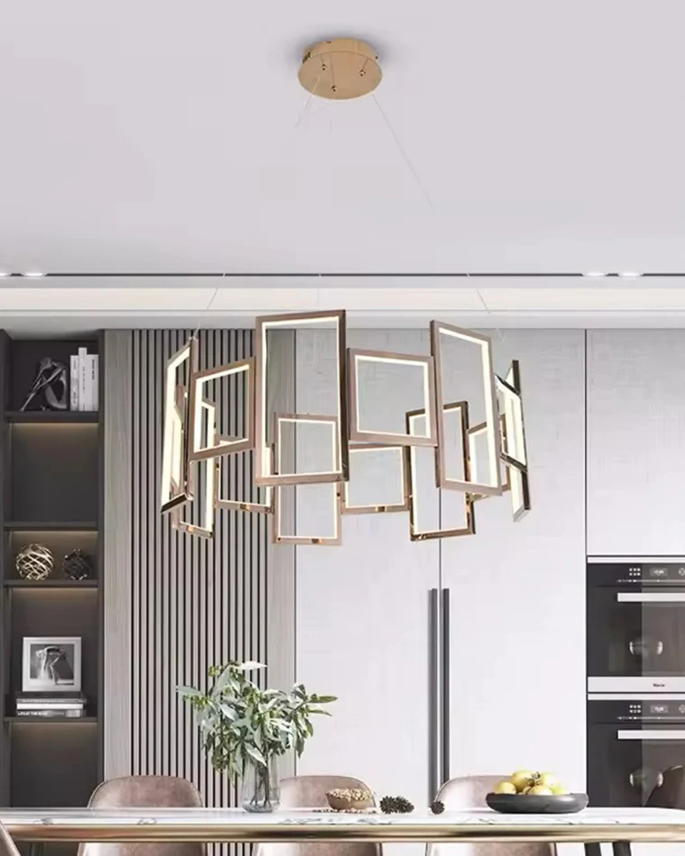 WOMO Rectangular Led Round Chandelier-WM2778 - Image 7