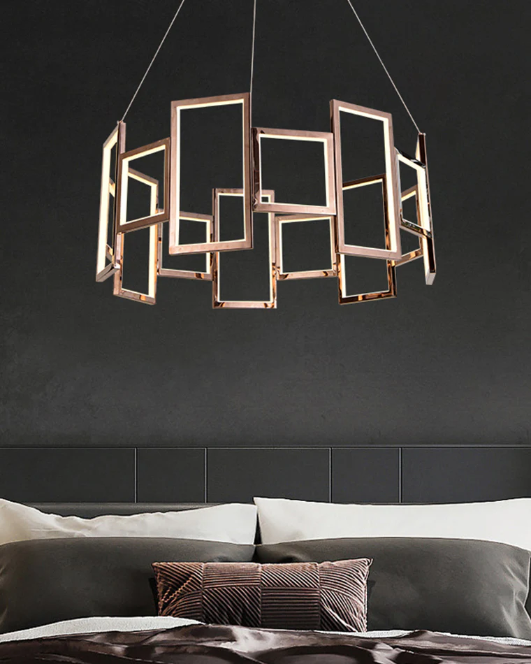 WOMO Rectangular Led Round Chandelier-WM2778 - Image 8
