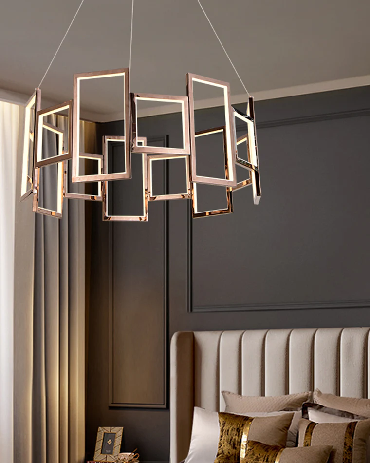 WOMO Rectangular Led Round Chandelier-WM2778 - Image 9