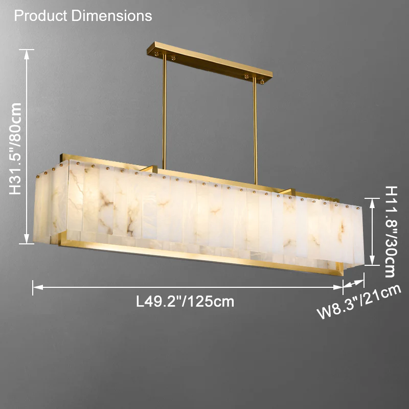 WOMO Rectangular Alabaster Chandelier-WM2390b - Image 11