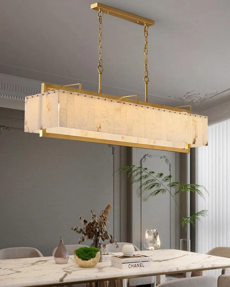 WOMO Rectangular Alabaster Chandelier-WM2390b - Image 4
