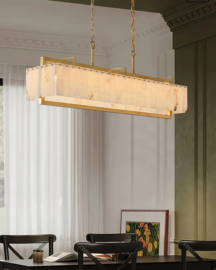 WOMO Rectangular Alabaster Chandelier-WM2390b - Image 6