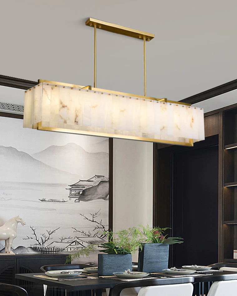 WOMO Rectangular Alabaster Chandelier-WM2390b - Image 7