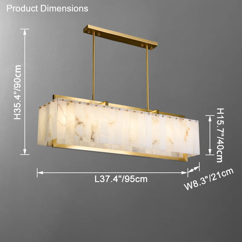 WOMO Rectangular Alabaster Chandelier-WM2390b - Image 9