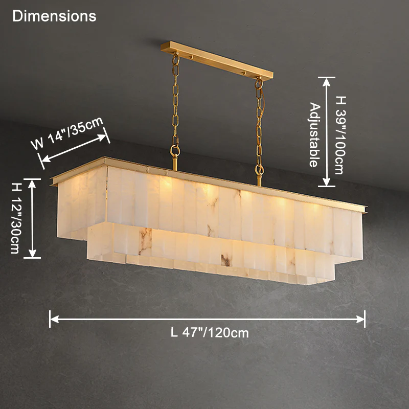 WOMO Rectangular Alabaster Chandelier-WM2854 - Image 11