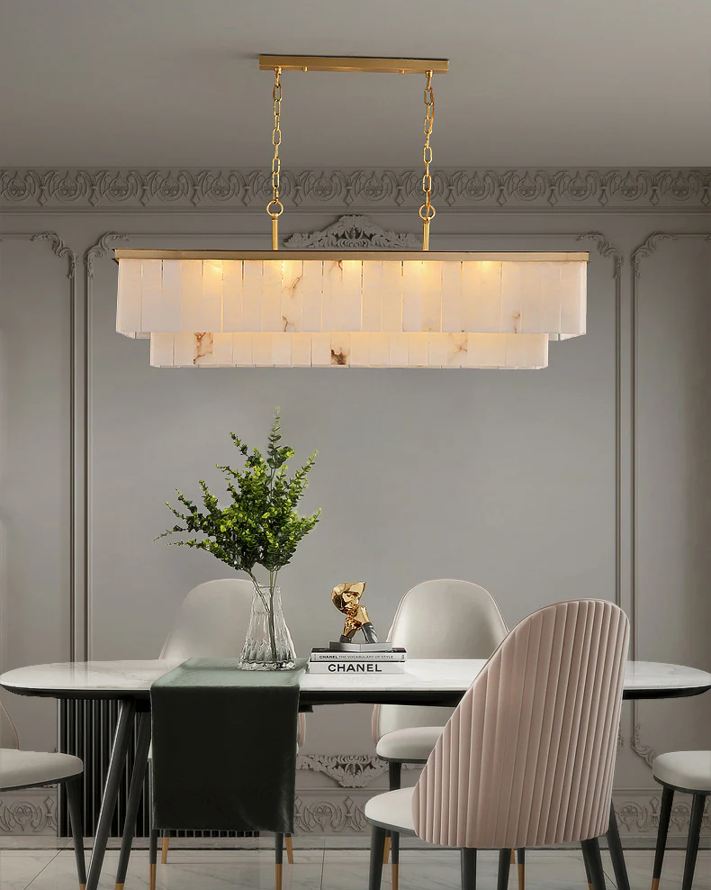 WOMO Rectangular Alabaster Chandelier-WM2854 - Image 4
