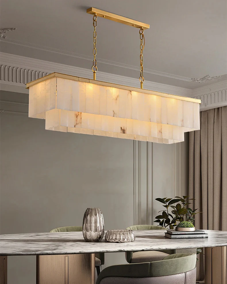 WOMO Rectangular Alabaster Chandelier-WM2854 - Image 6