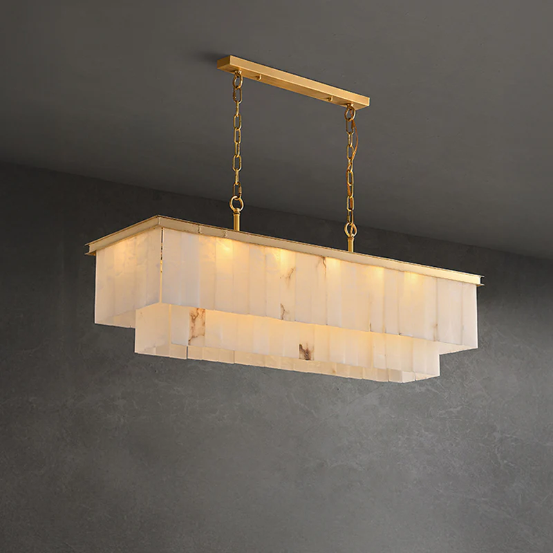 WOMO Rectangular Alabaster Chandelier-WM2854 - Image 8