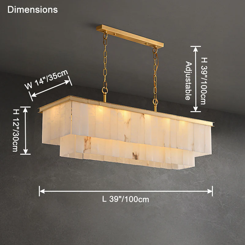 WOMO Rectangular Alabaster Chandelier-WM2854 - Image 9