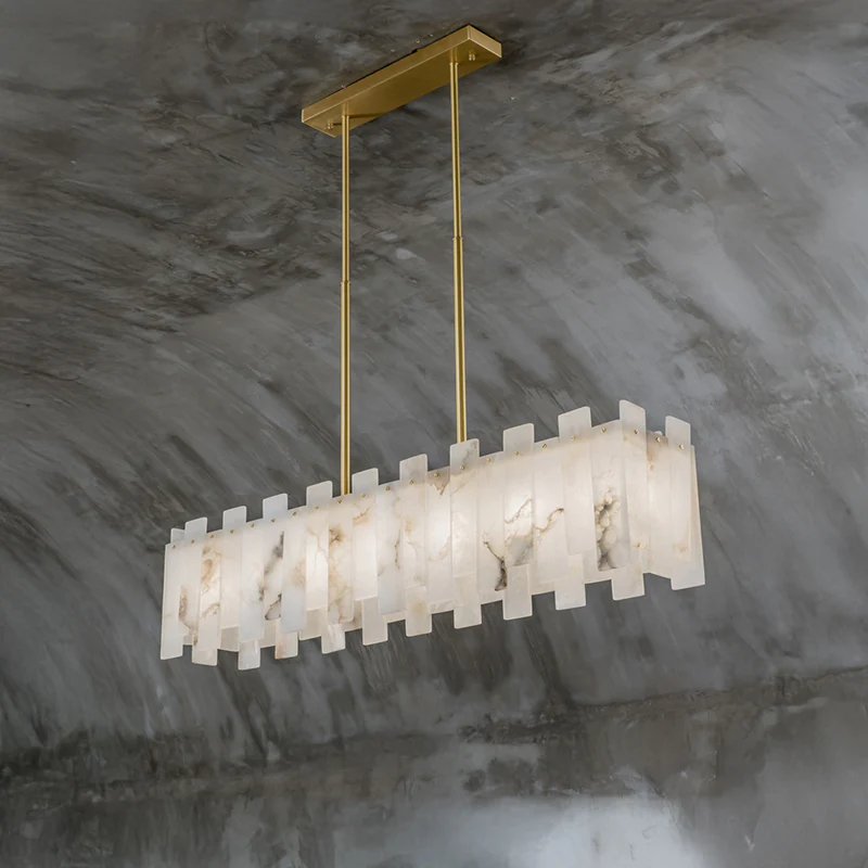 WOMO Rectangular Alabaster Chandelier-WM2856 - Image 12