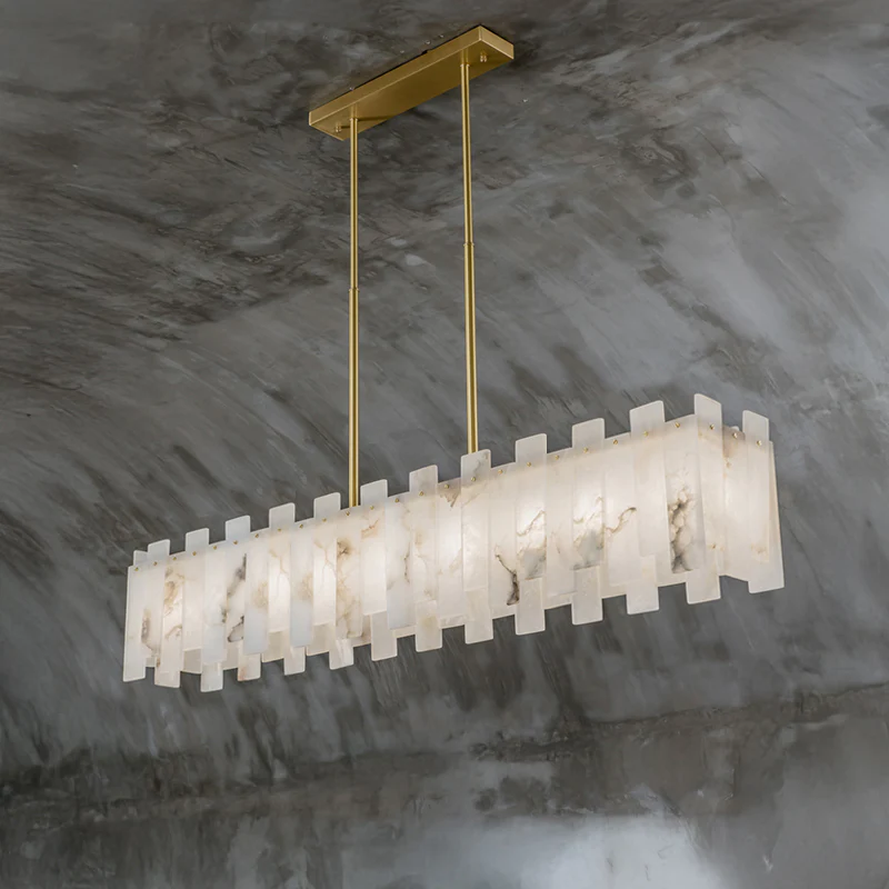 WOMO Rectangular Alabaster Chandelier-WM2856 - Image 14