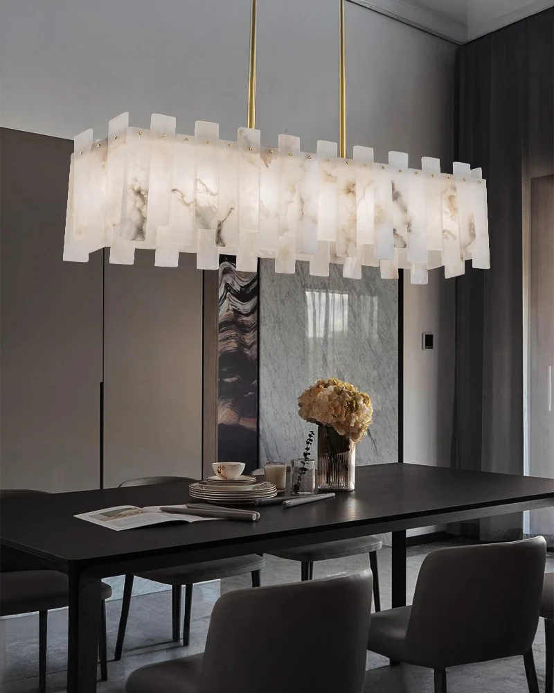 WOMO Rectangular Alabaster Chandelier-WM2856 - Image 2