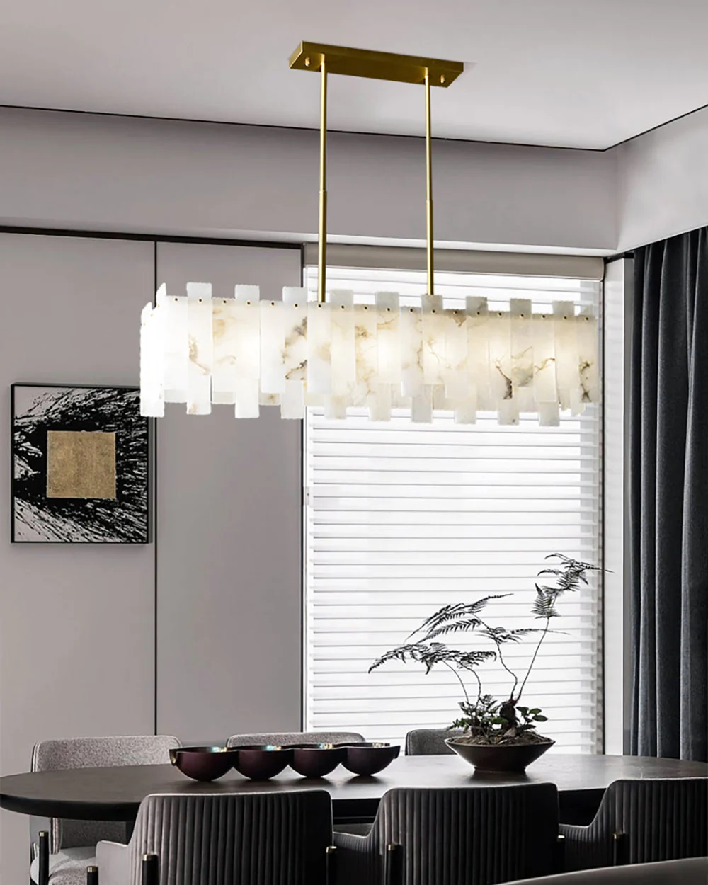 WOMO Rectangular Alabaster Chandelier-WM2856 - Image 5