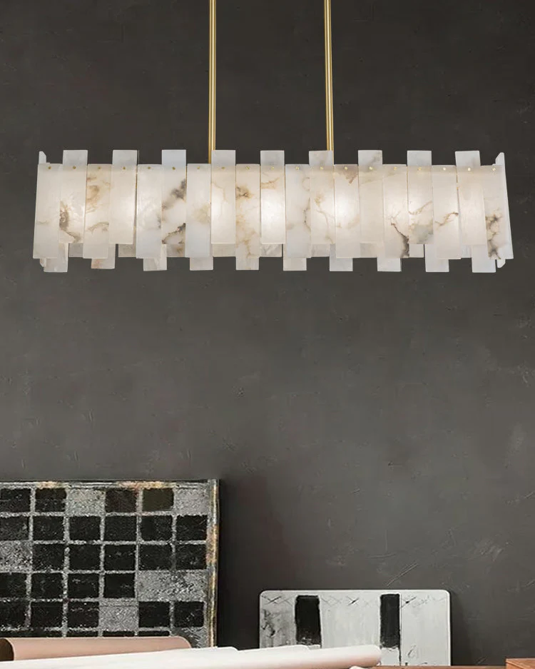 WOMO Rectangular Alabaster Chandelier-WM2856 - Image 8