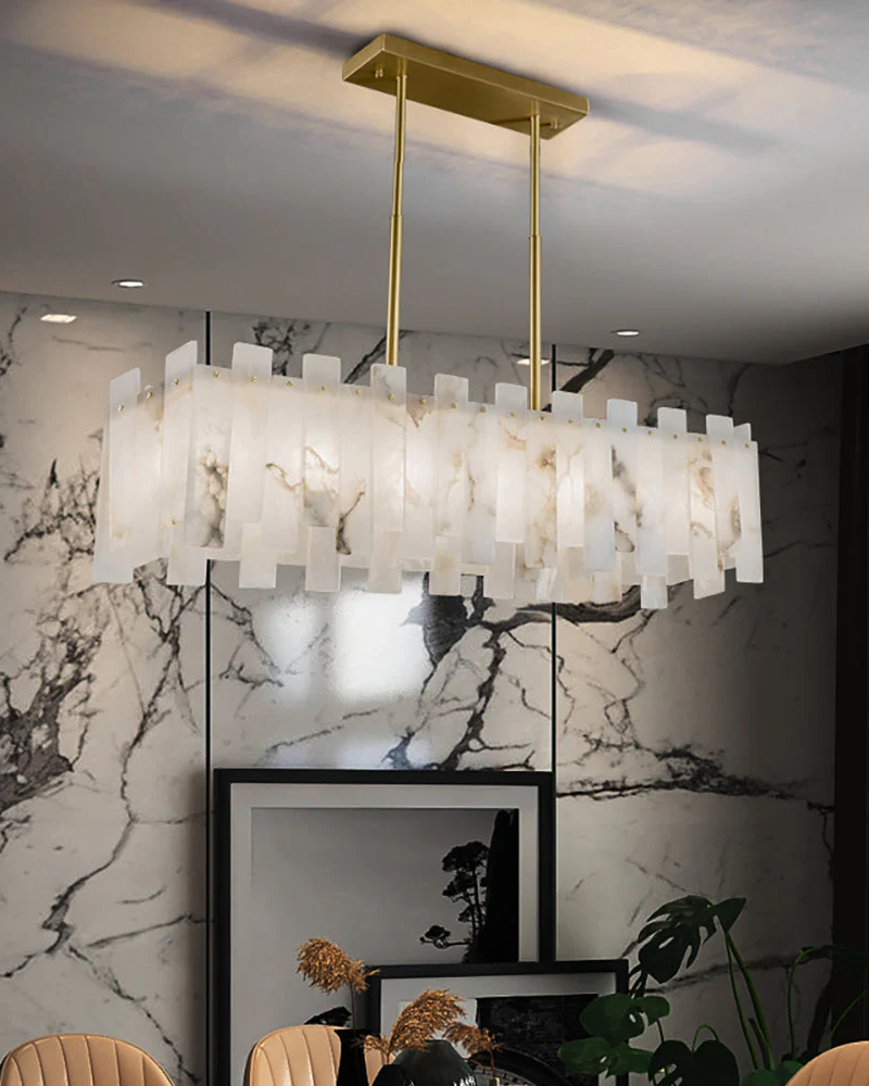 WOMO Rectangular Alabaster Chandelier-WM2856 - Image 9