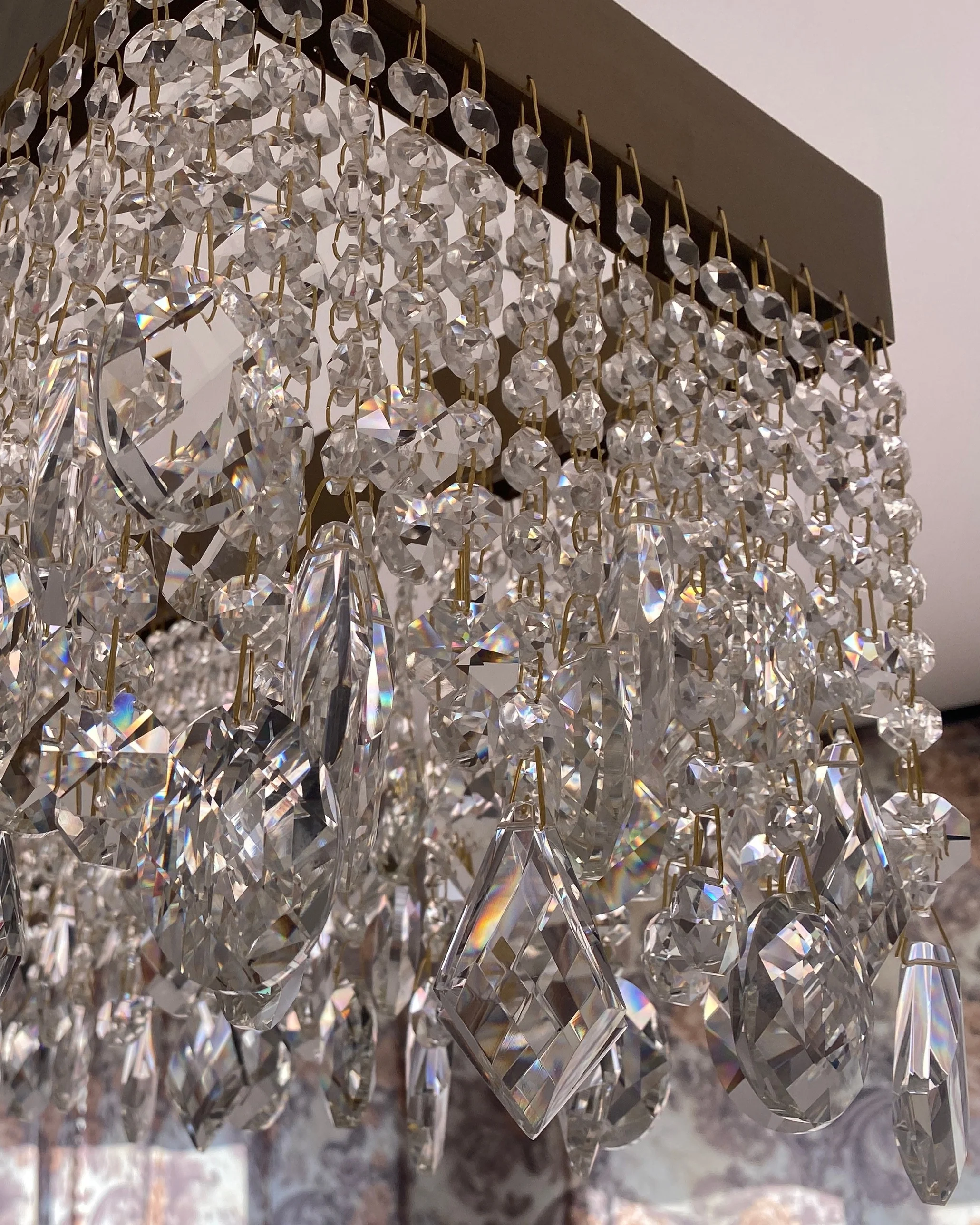 WOMO Rectangular Crystal Fringe Chandelier-WM2349 - Image 12