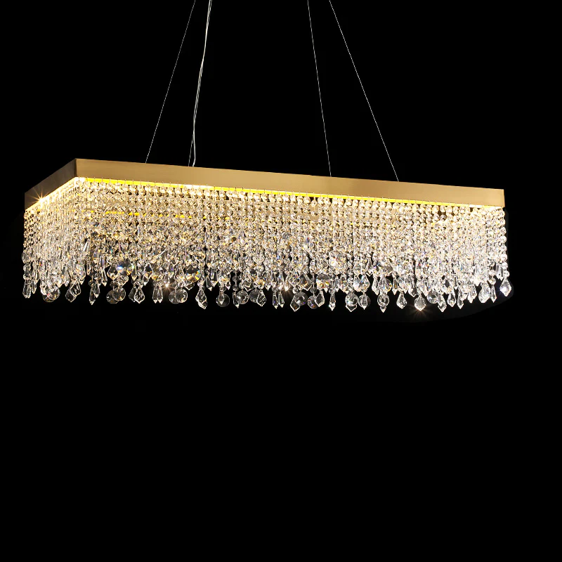 WOMO Rectangular Crystal Fringe Chandelier-WM2349 - Image 13