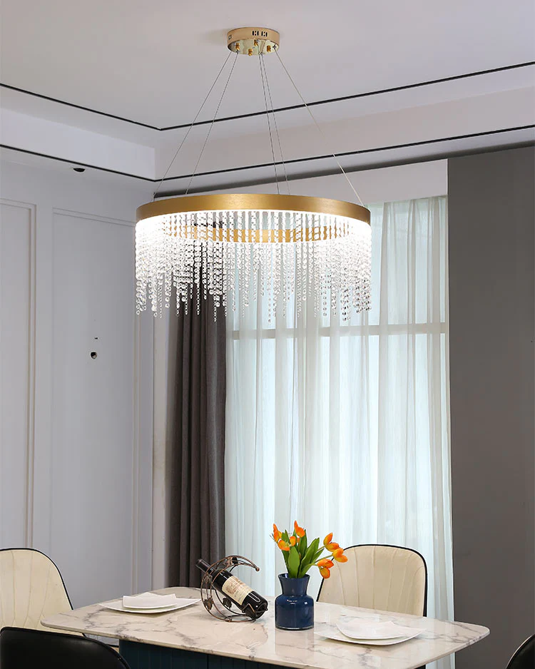 WOMO Rectangular Crystal Fringe Chandelier-WM2349 - Image 3