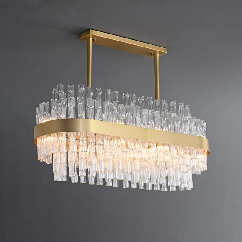 WOMO Gold Rectangular Crystal Chandelier-WM2548 - Image 11