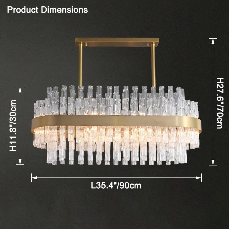 WOMO Gold Rectangular Crystal Chandelier-WM2548 - Image 12