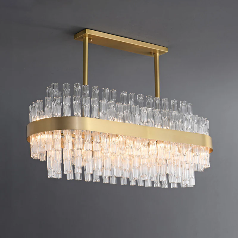 WOMO Gold Rectangular Crystal Chandelier-WM2548 - Image 13