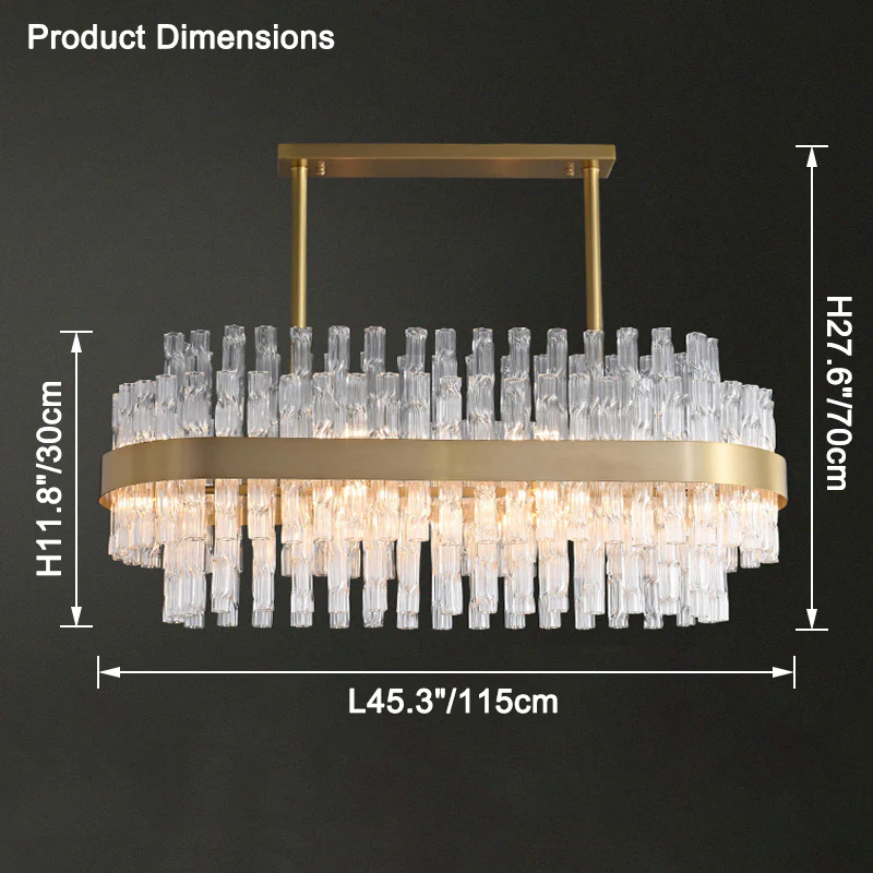 WOMO Gold Rectangular Crystal Chandelier-WM2548 - Image 14