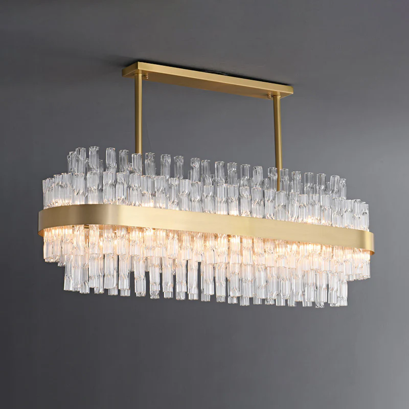 WOMO Gold Rectangular Crystal Chandelier-WM2548 - Image 15