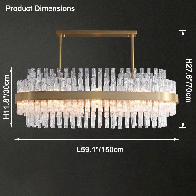 WOMO Gold Rectangular Crystal Chandelier-WM2548 - Image 16